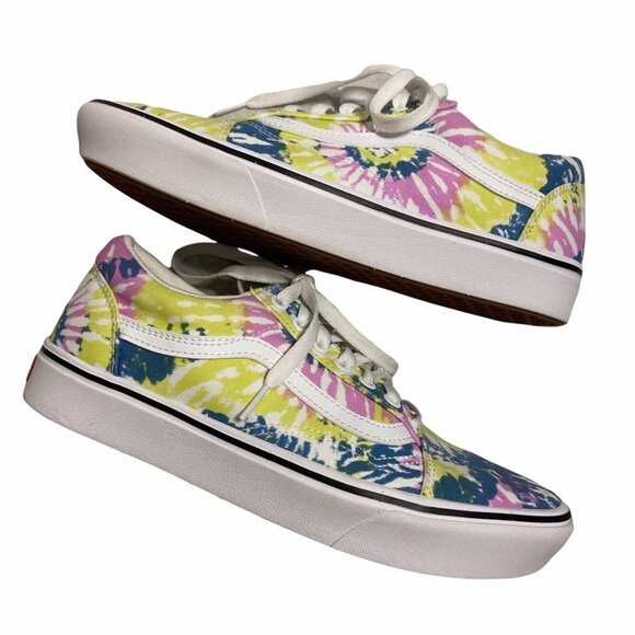 Unisex Vans Comfycush Old Skool Tie Dye Colorful Sneakers- size 10 - Picture 10 of 13
